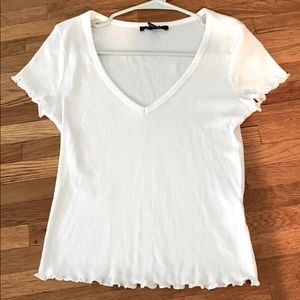 Forever 21 white v-neck crop top